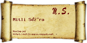 Mitli Sára névjegykártya